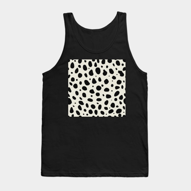 Cream and Black Cheetah Print Animal Print Tank Top by YourGoods